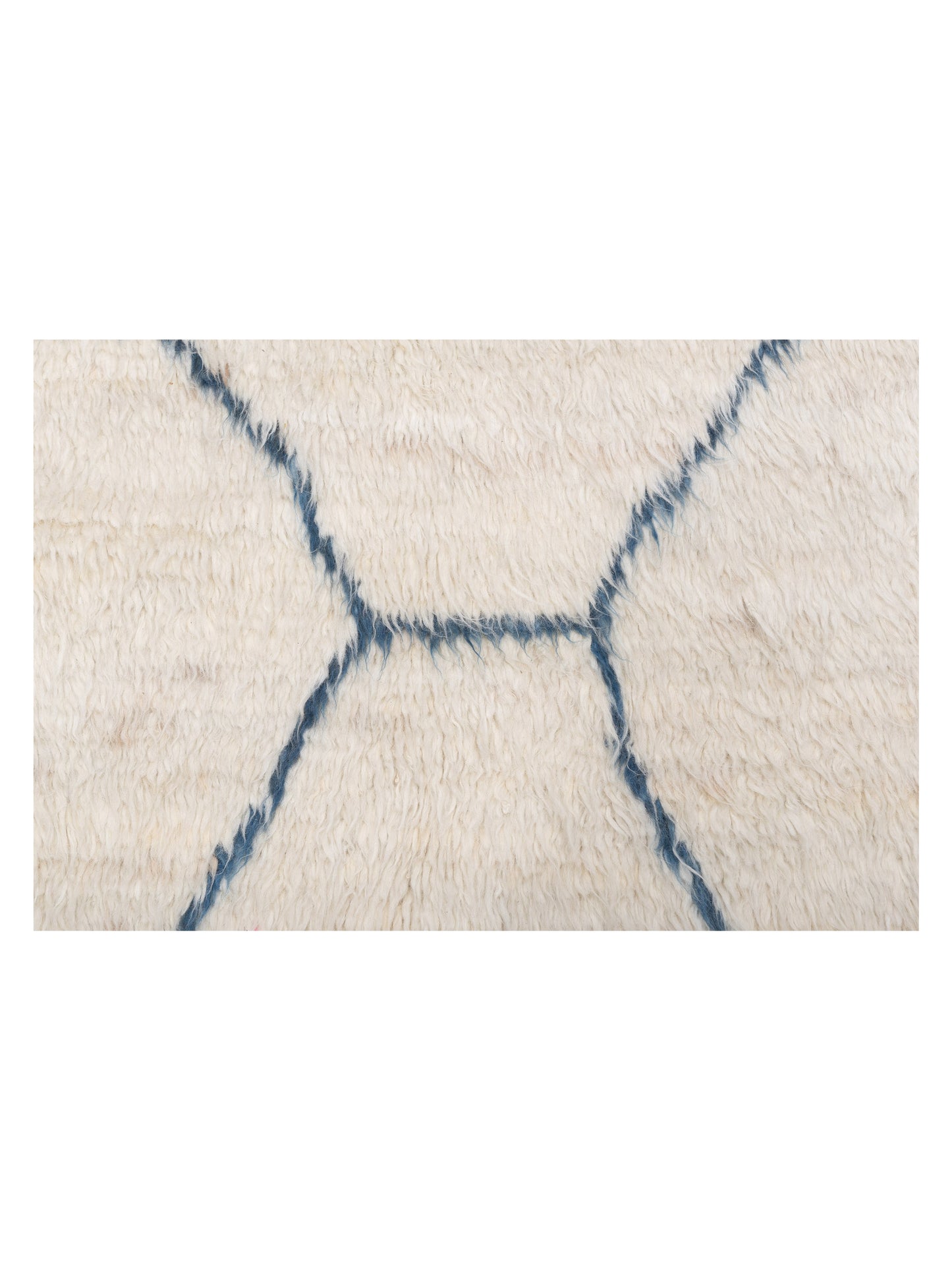 Baskra Ivory Blue 8x10.6 Hand Knotted Rug