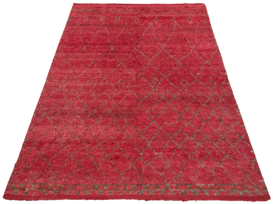 Baskra Red Brown 8x10.4 Hand Knotted Rug