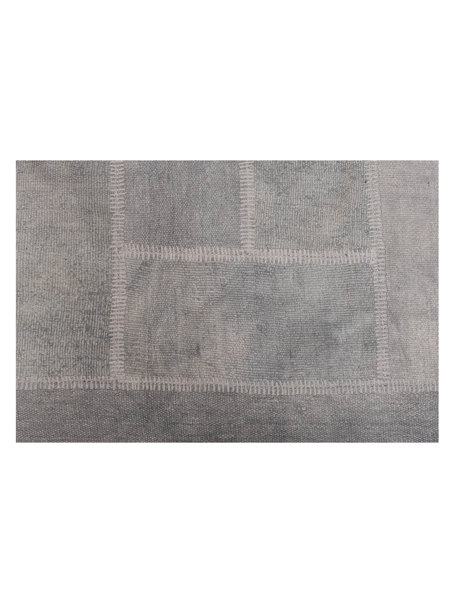 Patchwork Light Gray 8.11x11.6 Hand Knotted Rug