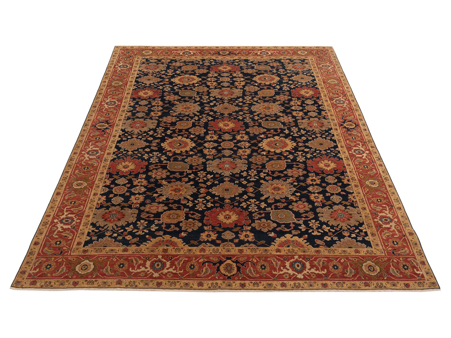 Siena Blue Red 9.2x11.9 Hand Knotted Rug