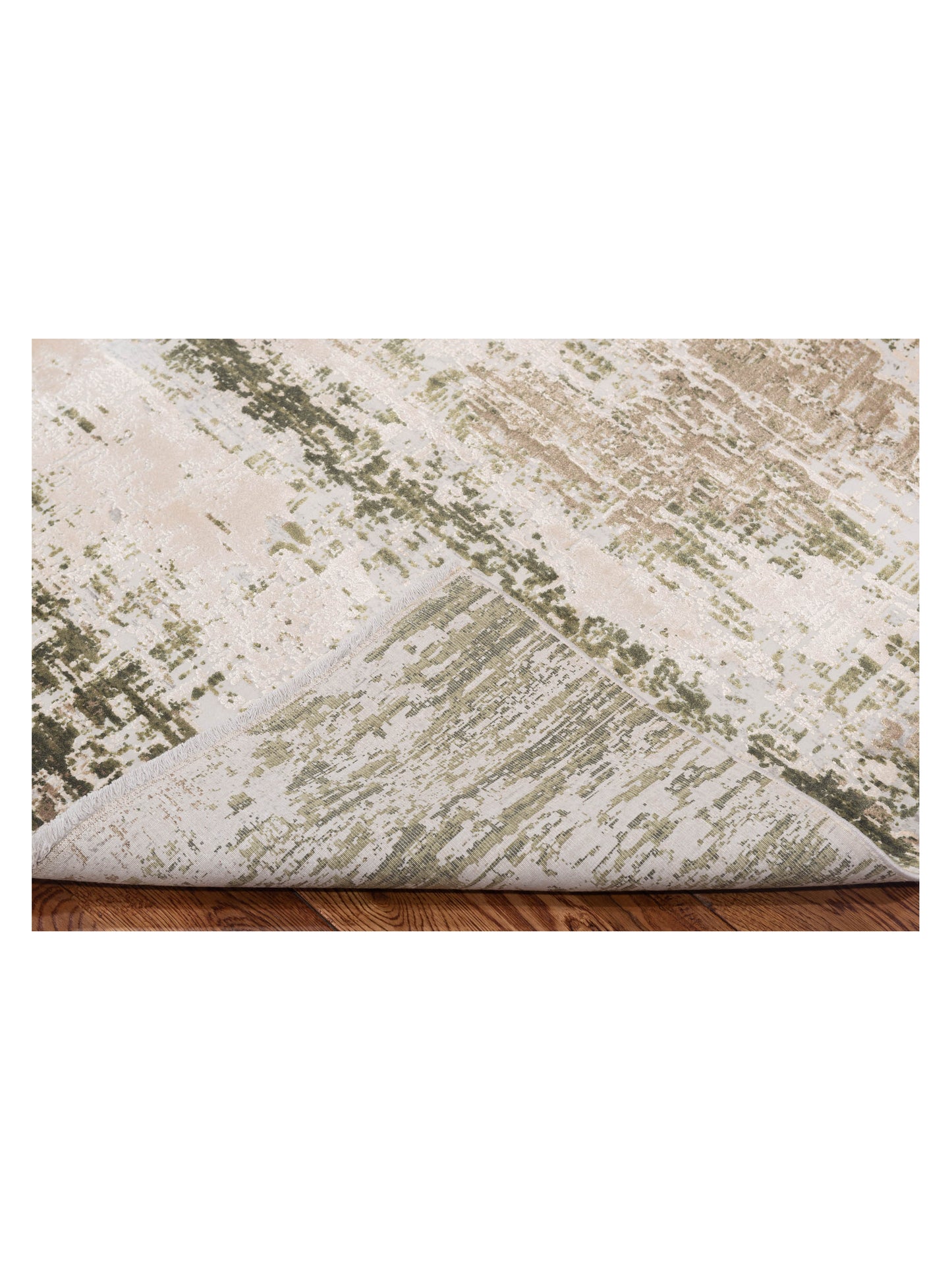 Calvera Beige Green 6.6x9.6 Machine Made Rug