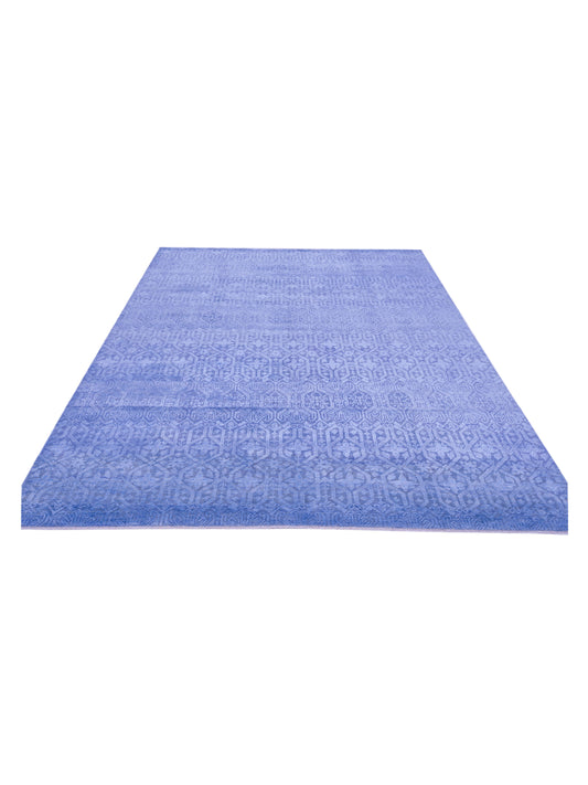 Tenzari Blue 9x12 Hand Knotted Rug