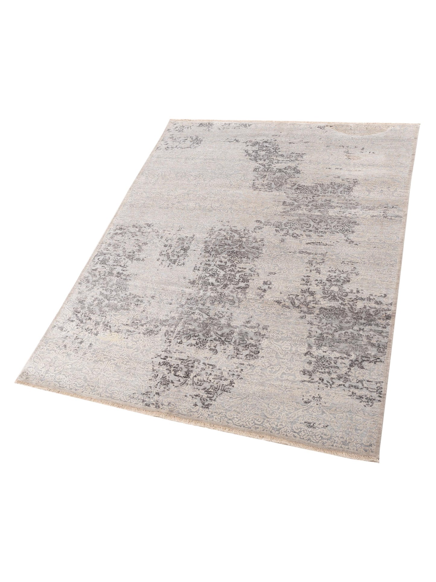 Tenzari Silver Gray 7.9x9.9 Hand Knotted Rug