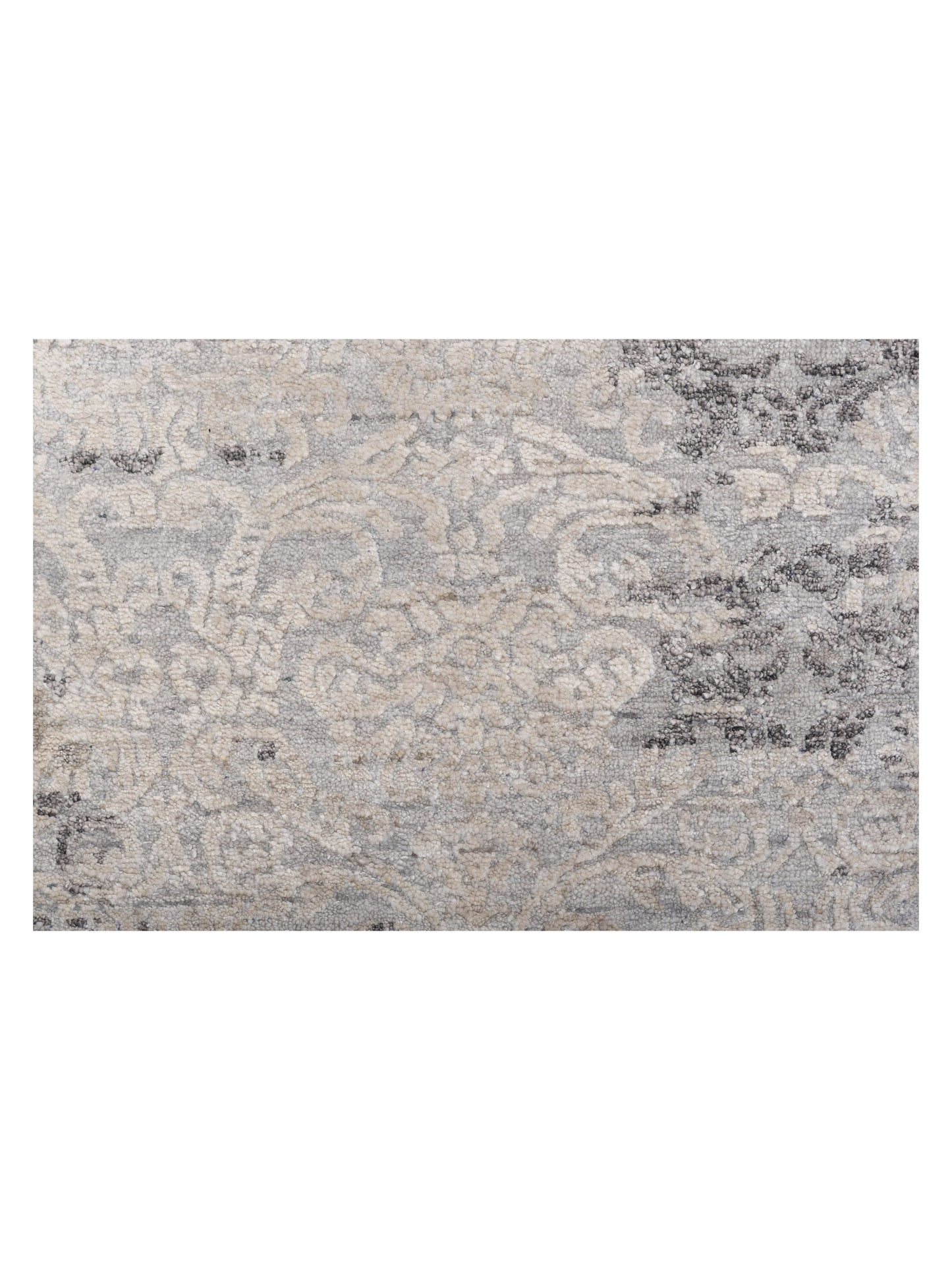 Tenzari Silver Gray 7.9x9.9 Hand Knotted Rug
