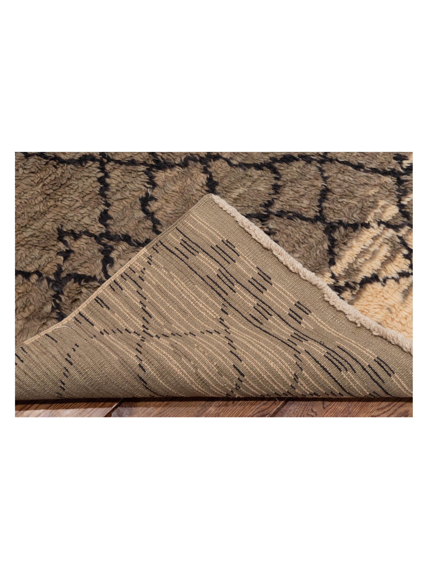 Baskra Brown Charcoal 7.9x9.10 Hand Knotted Rug