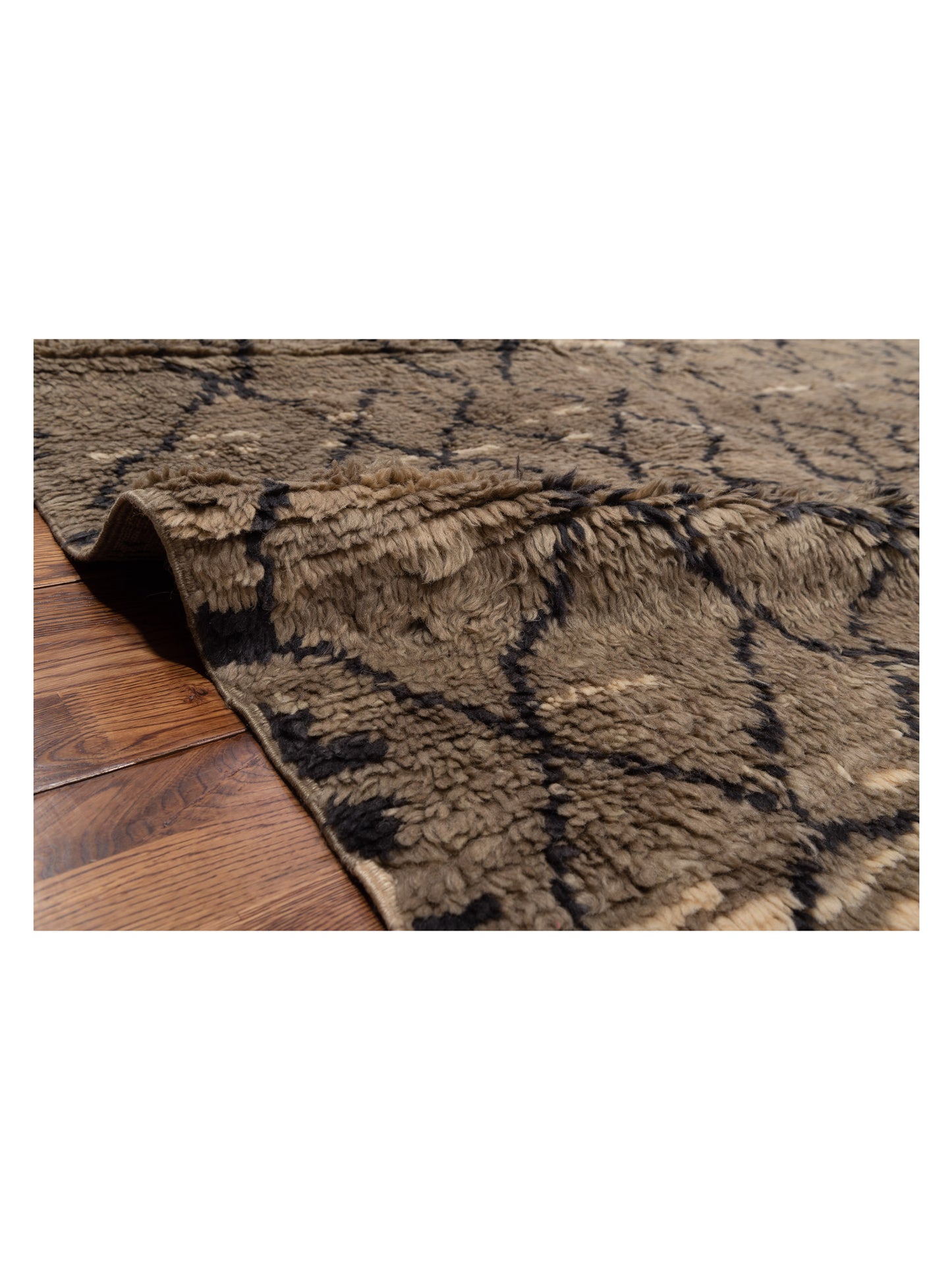 Baskra Brown Charcoal 7.9x9.10 Hand Knotted Rug