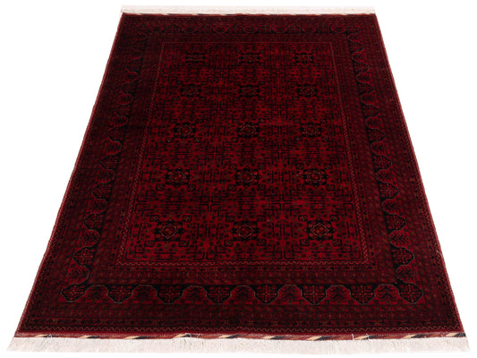 Afghan Beljik Red Navy 5.7x8 Hand Knotted Rug