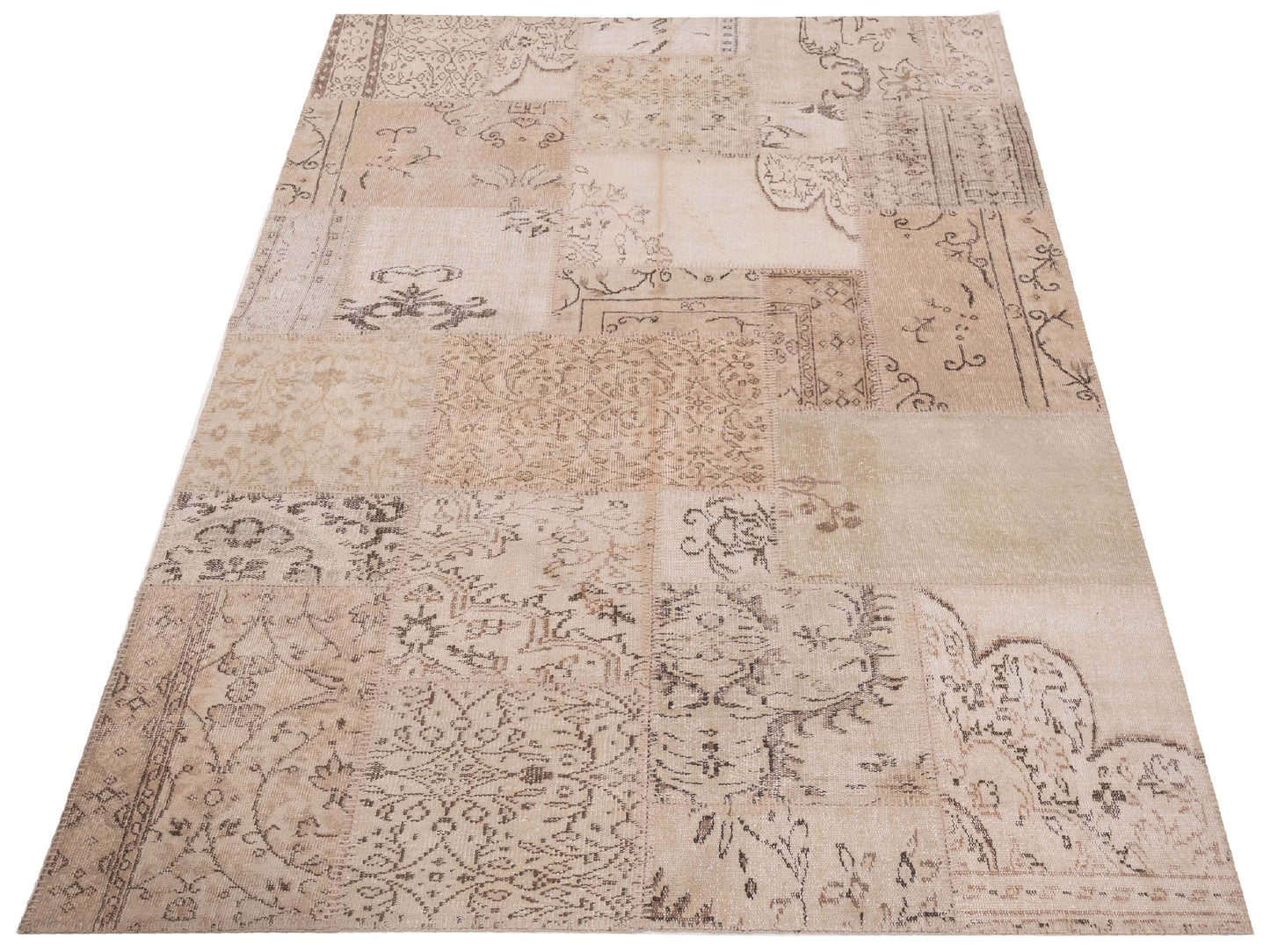 Patchwork Natural 6x9 Hand Knotted Rug