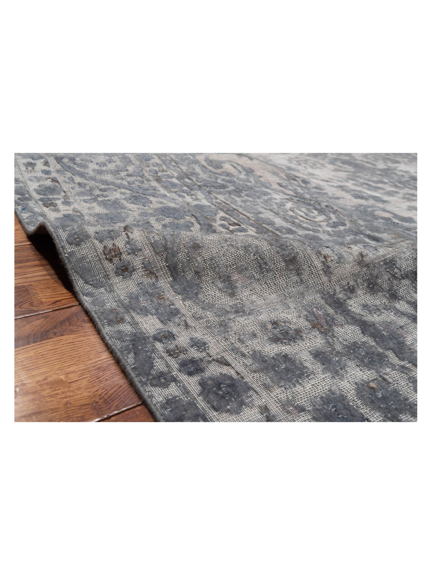 Vintage Gray 9.5x12.3 Hand Knotted Rug