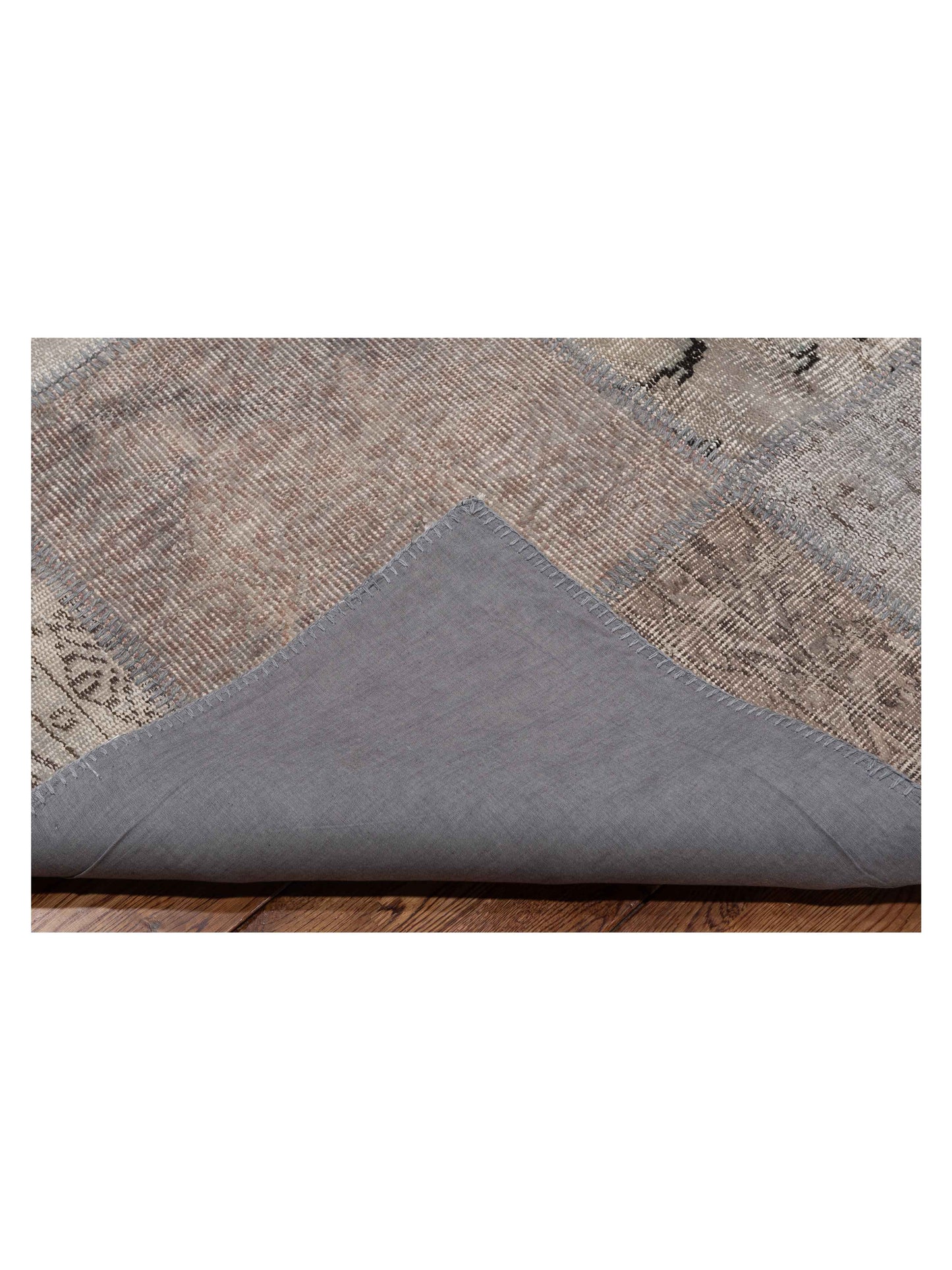 Patchwork Gray 9x12 Hand Knotted Rug