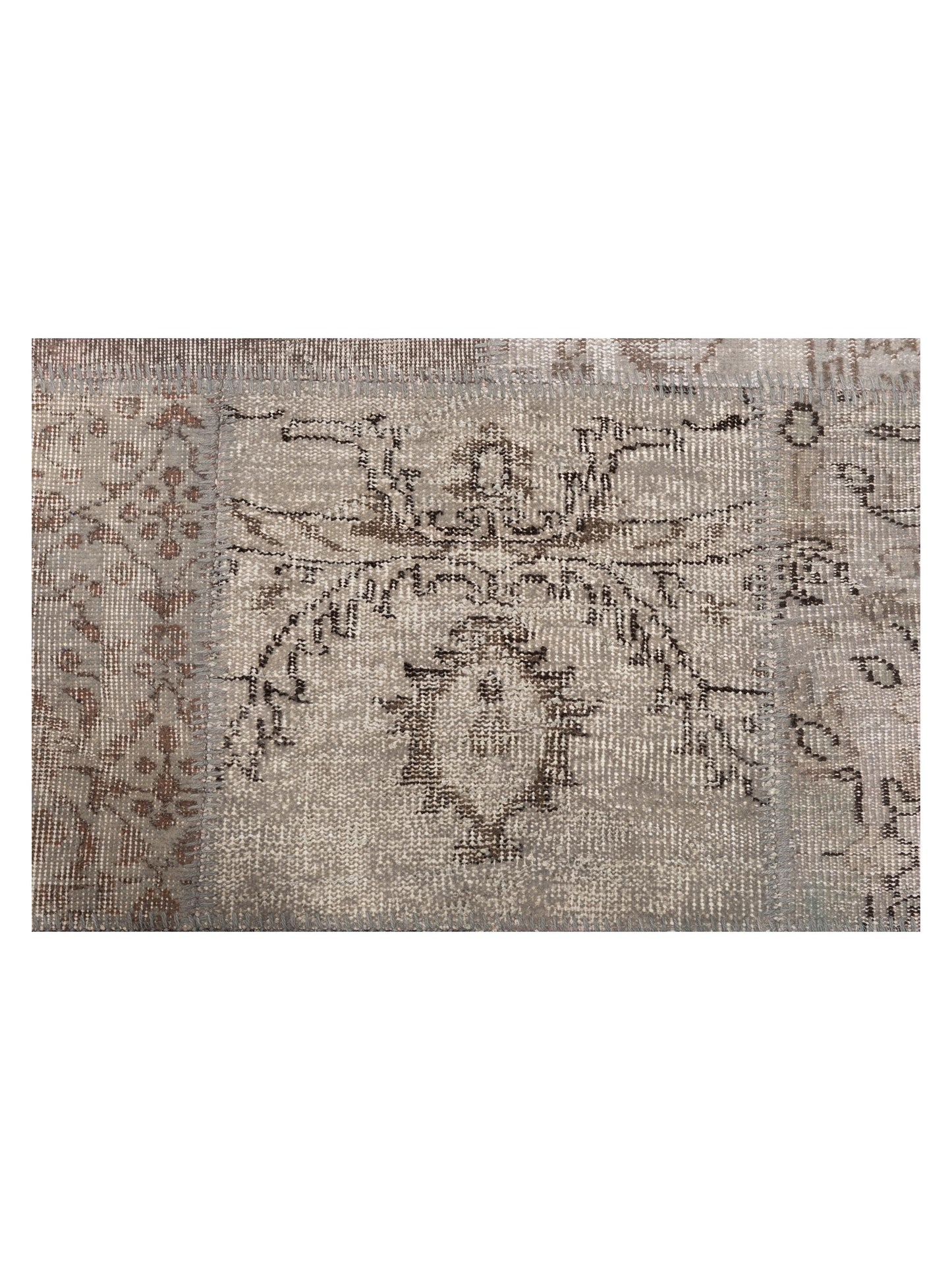 Patchwork Gray 8x10 Hand Knotted Rug
