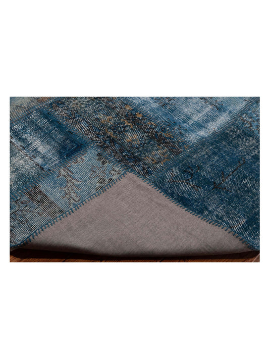 Patchwork Indigo 9x12 Hand Knotted Rug