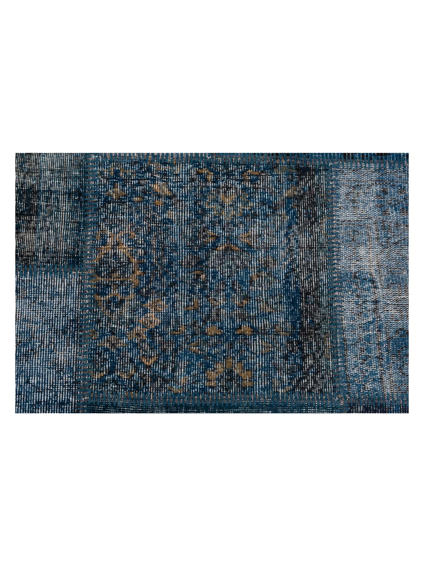 Patchwork Indigo 9x12 Hand Knotted Rug