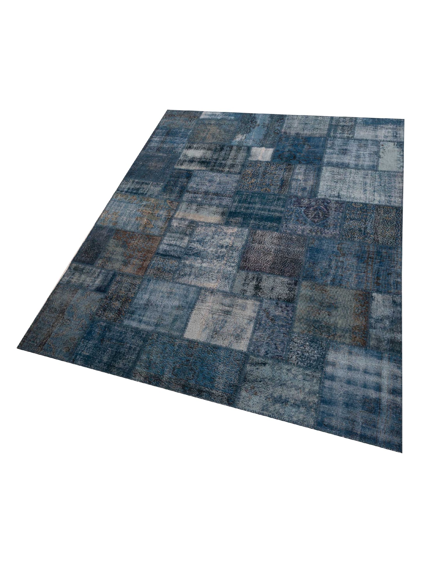 Patchwork Indigo 9x12 Hand Knotted Rug