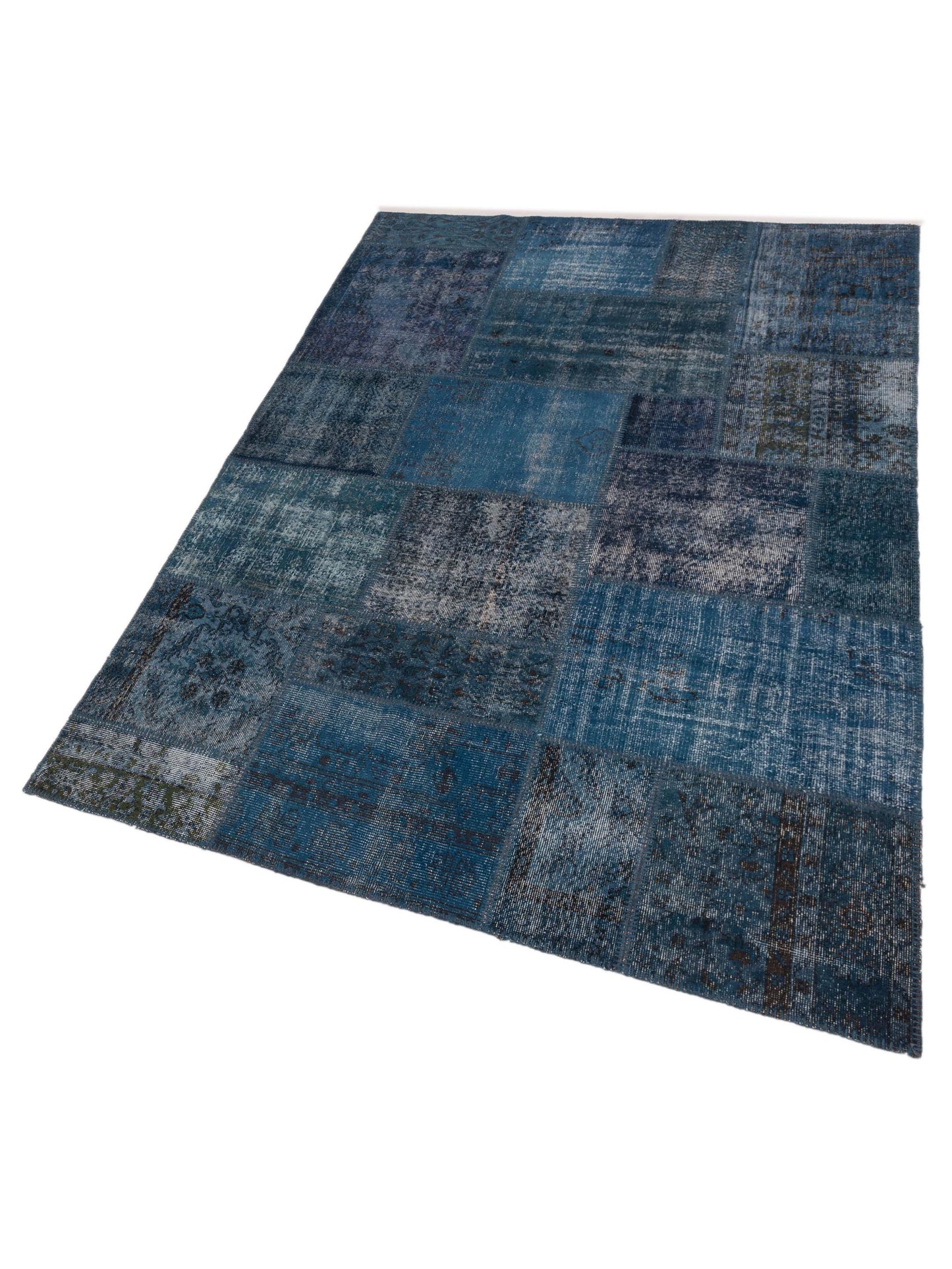 Patchwork Indigo 6x9 Hand Knotted Rug