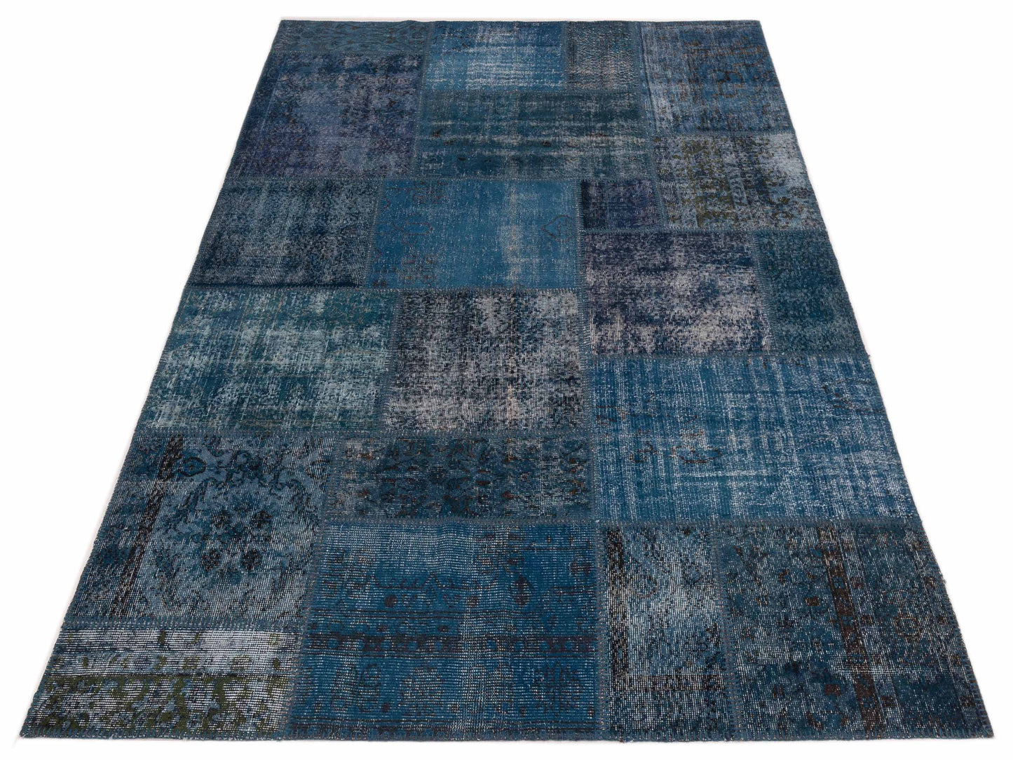 Patchwork Indigo 6x9 Hand Knotted Rug