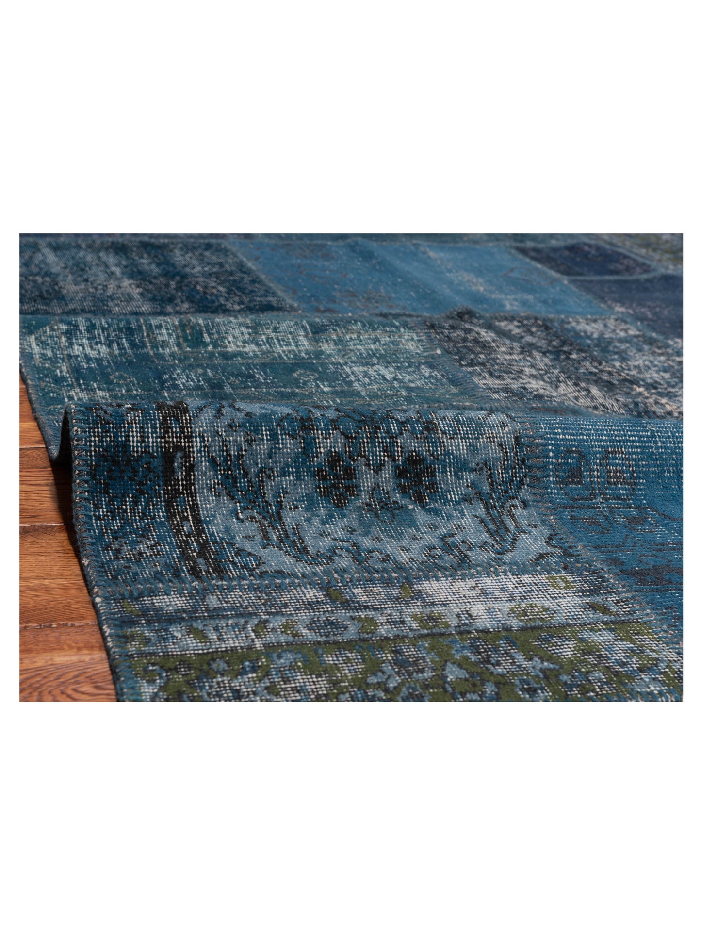 Patchwork Indigo 6x9 Hand Knotted Rug