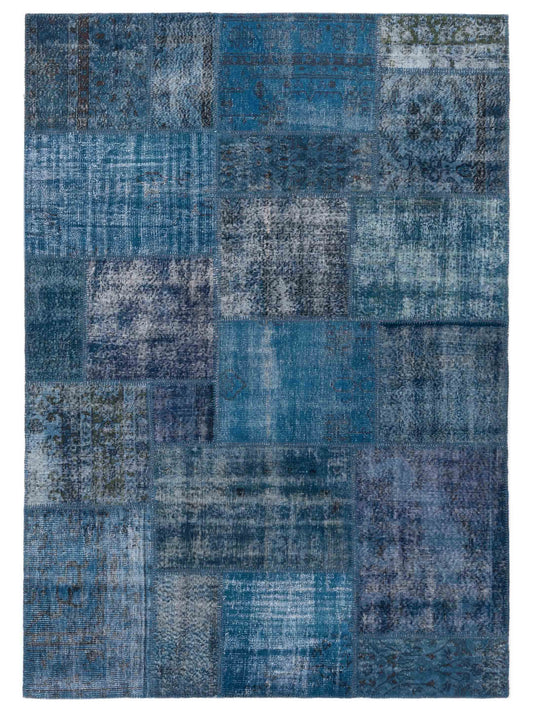 Pasha Turkish Vestige Patchwork  Indigo  Contemporary