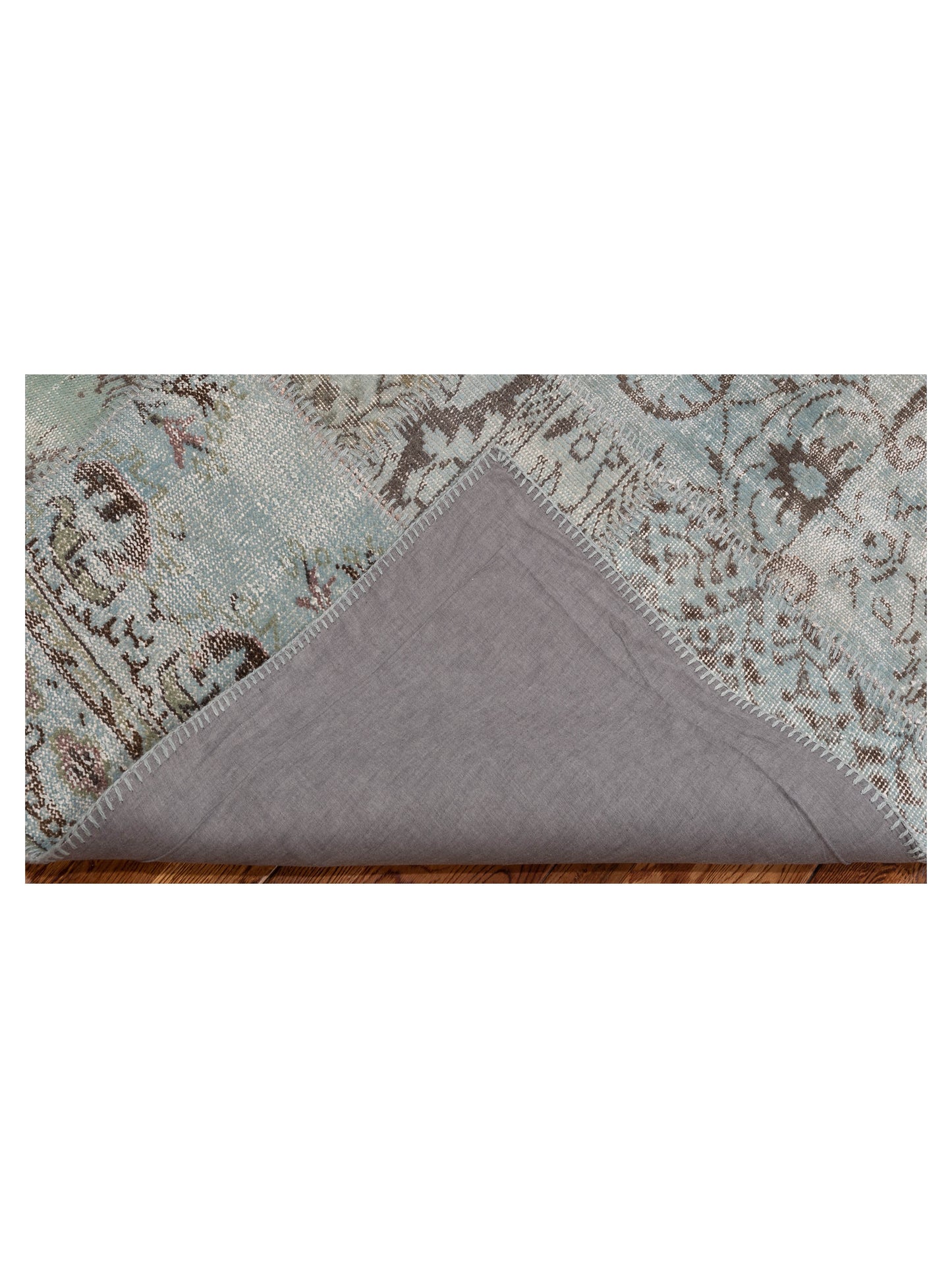 Patchwork Blue Blue 5x8 Hand Knotted Rug