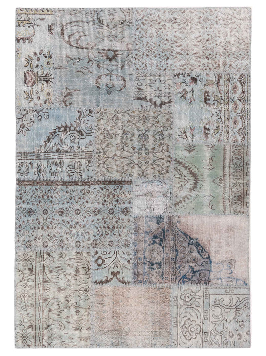 Pasha Turkish Vestige Patchwork  Blue Blue Contemporary