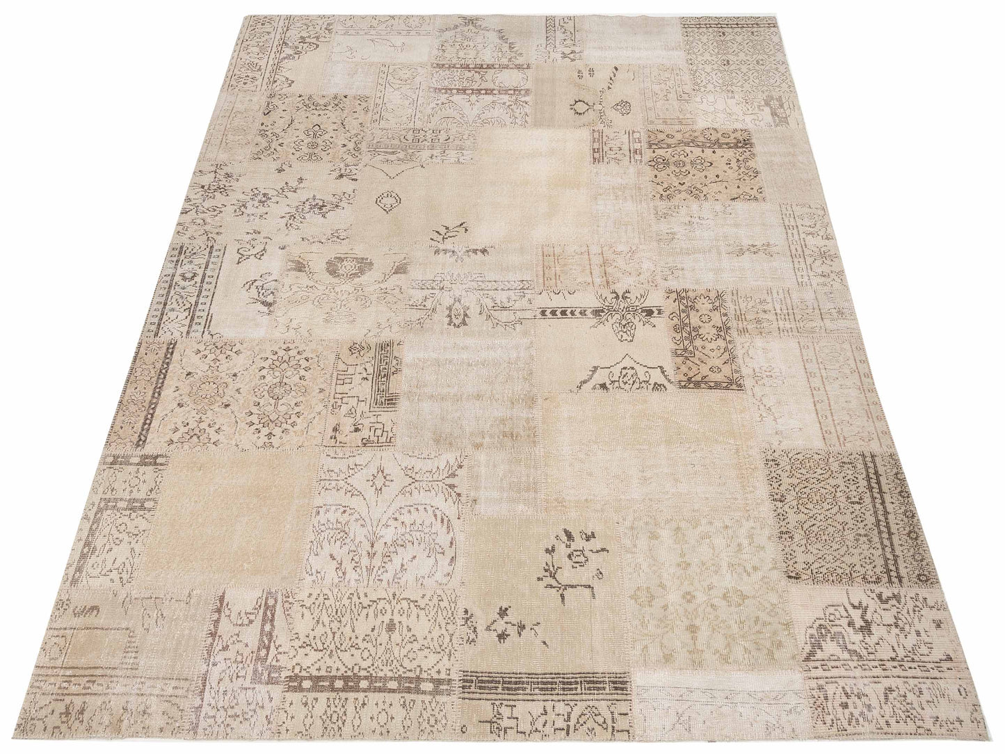 Patchwork Natural 9x12 Hand Knotted Rug