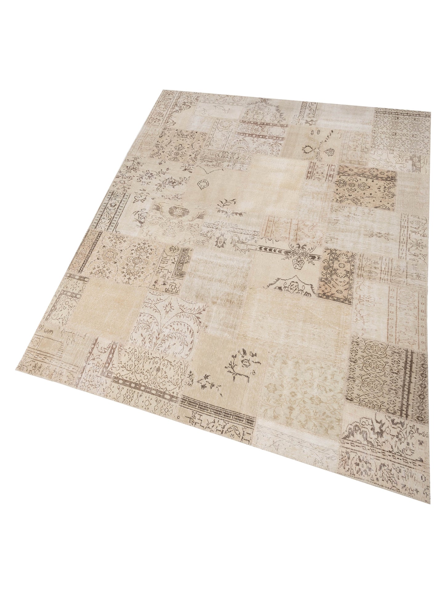 Patchwork Natural 9x12 Hand Knotted Rug