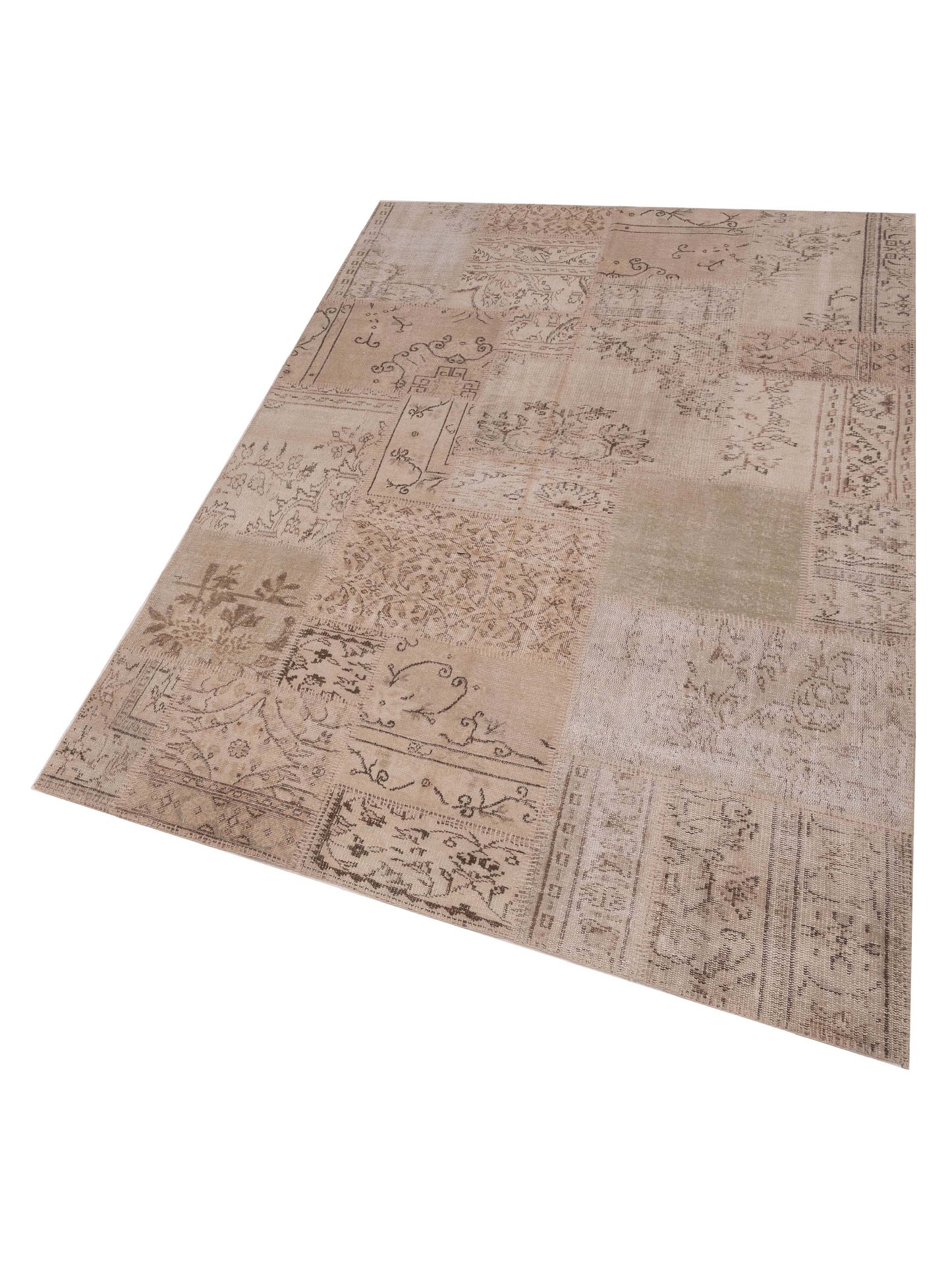 Patchwork Natural 6x9 Hand Knotted Rug