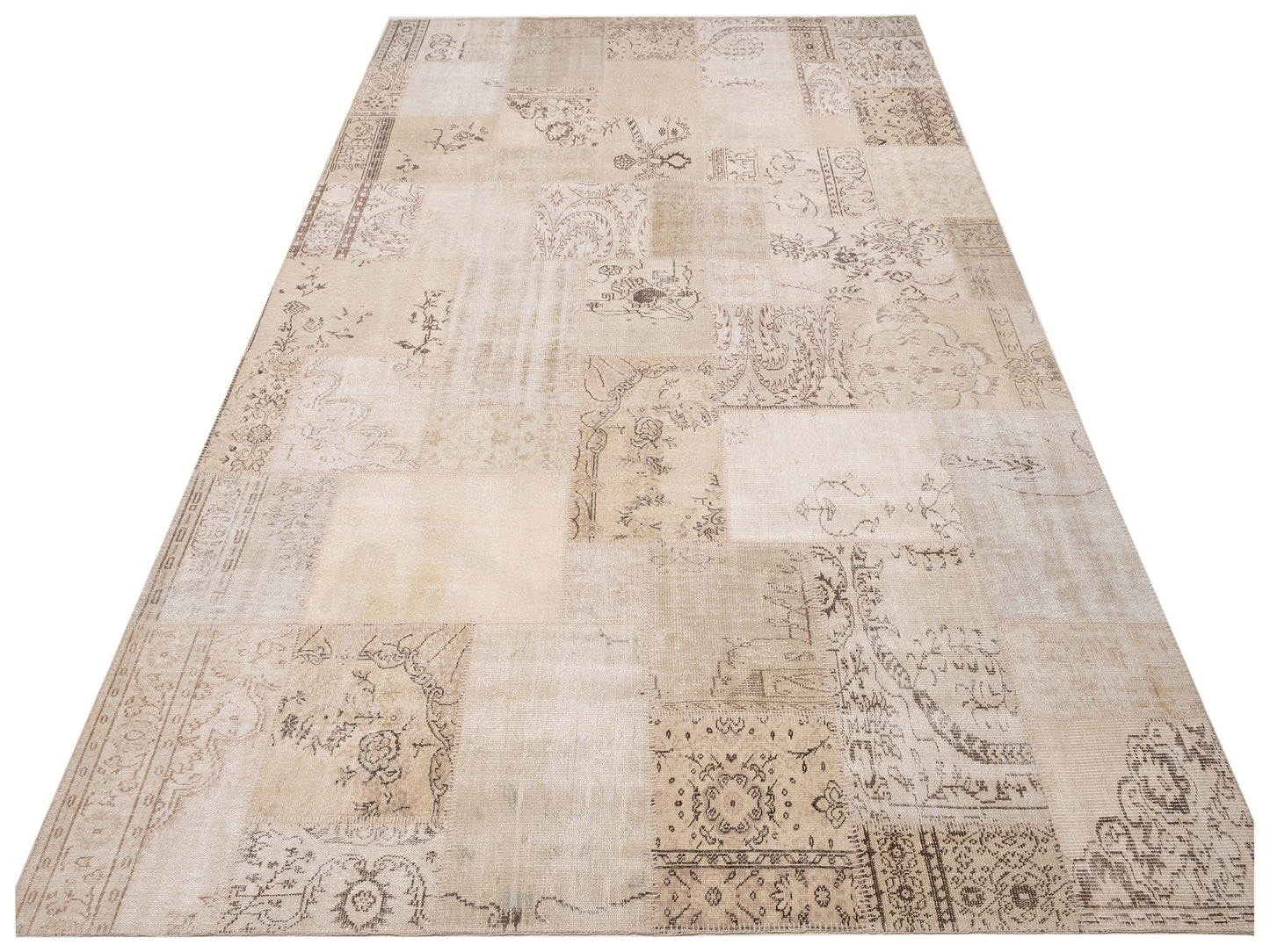 Patchwork Natural 10x14 Hand Knotted Rug
