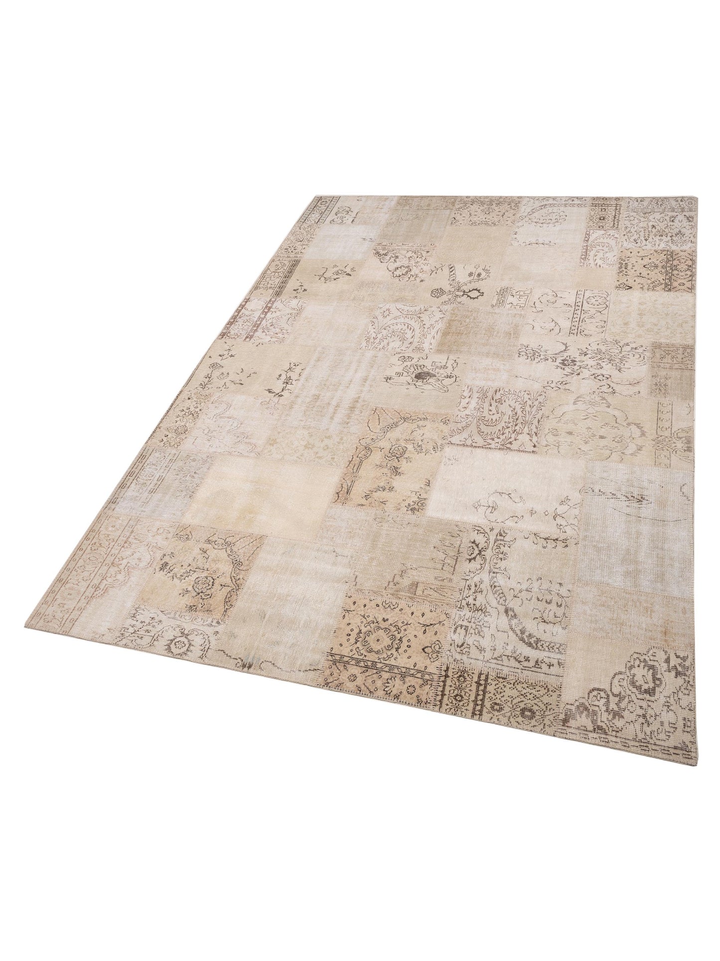 Patchwork Natural 10x14 Hand Knotted Rug