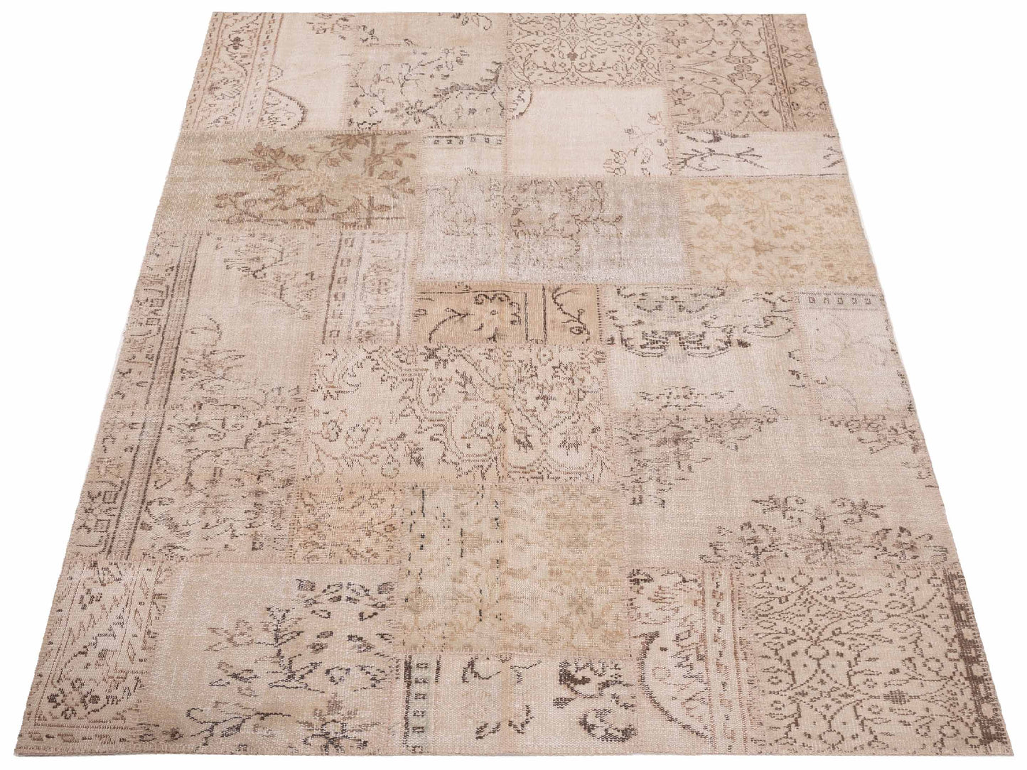 Patchwork Natural 6x9 Hand Knotted Rug