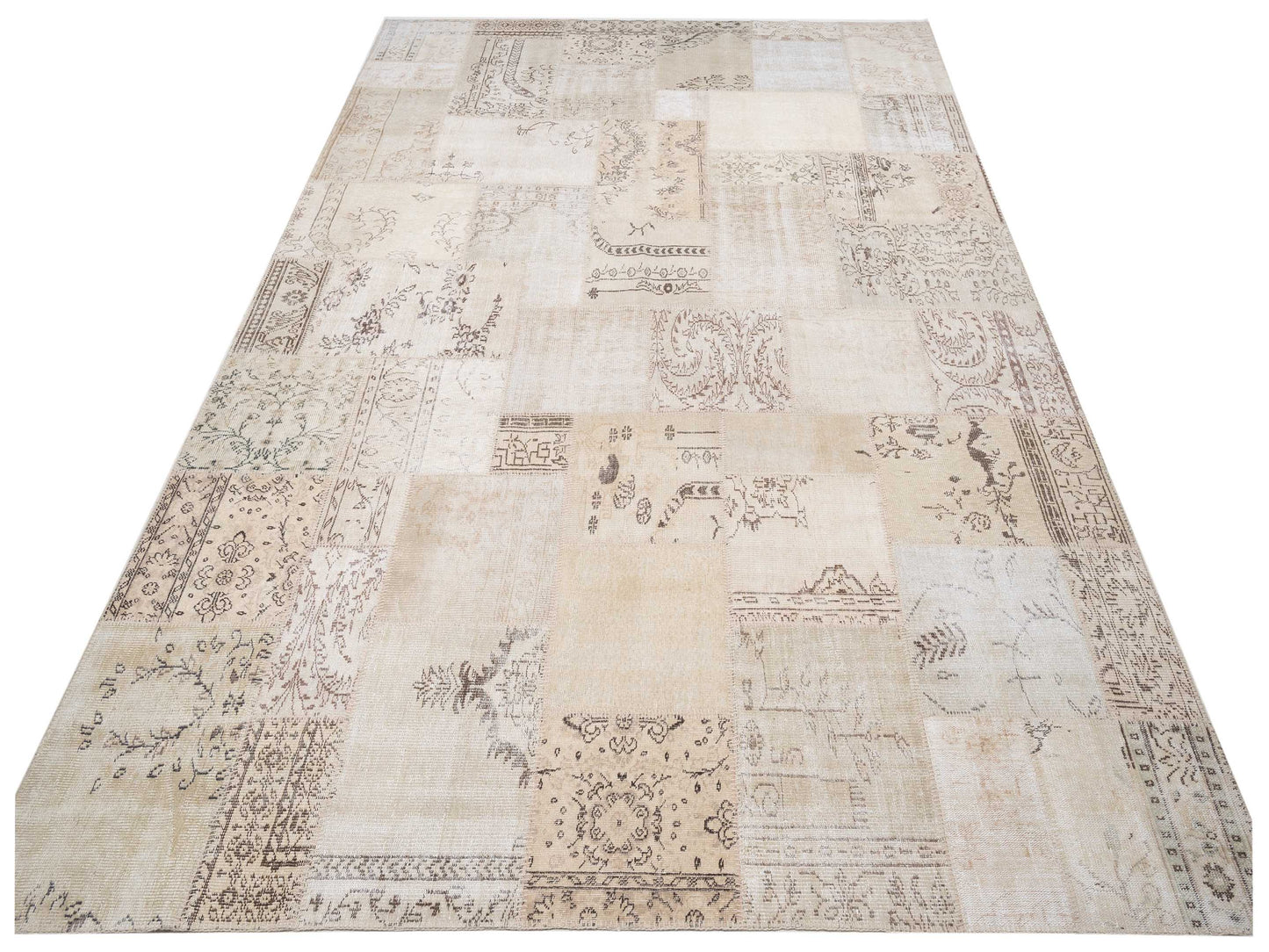 Patchwork Natural 10x14 Hand Knotted Rug