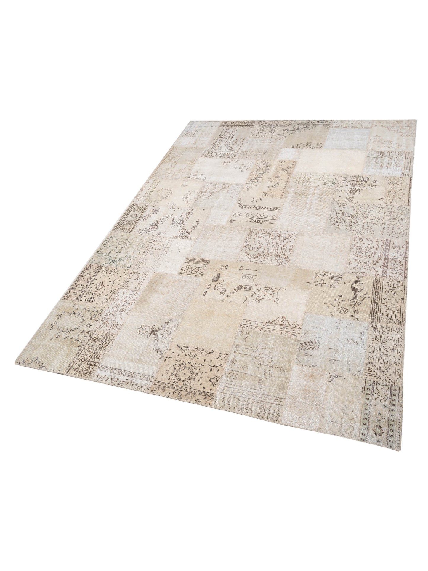 Patchwork Natural 10x14 Hand Knotted Rug