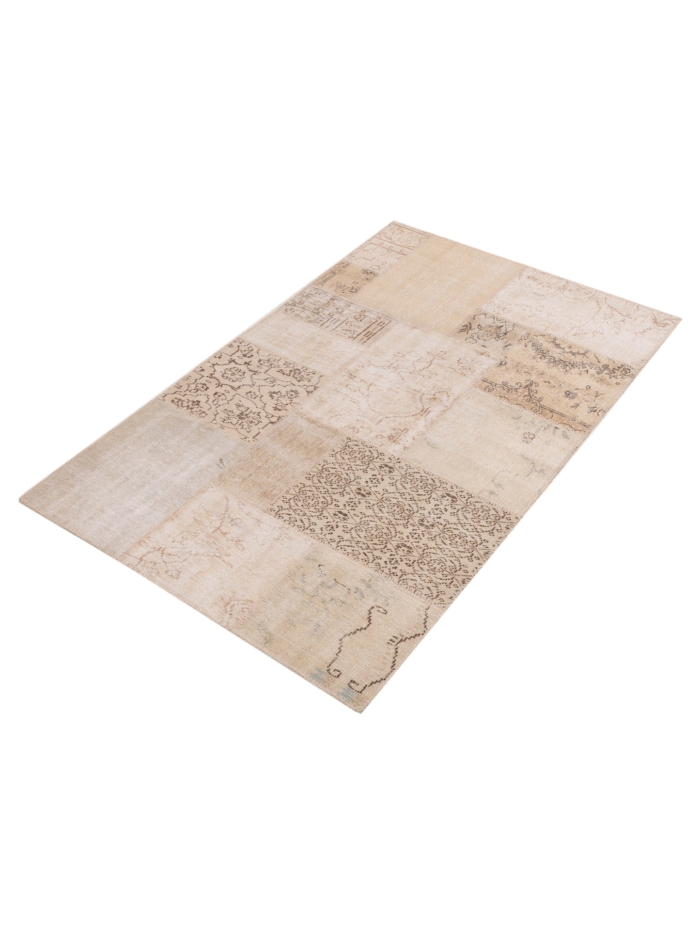 Patchwork Natural 5x8 Hand Knotted Rug