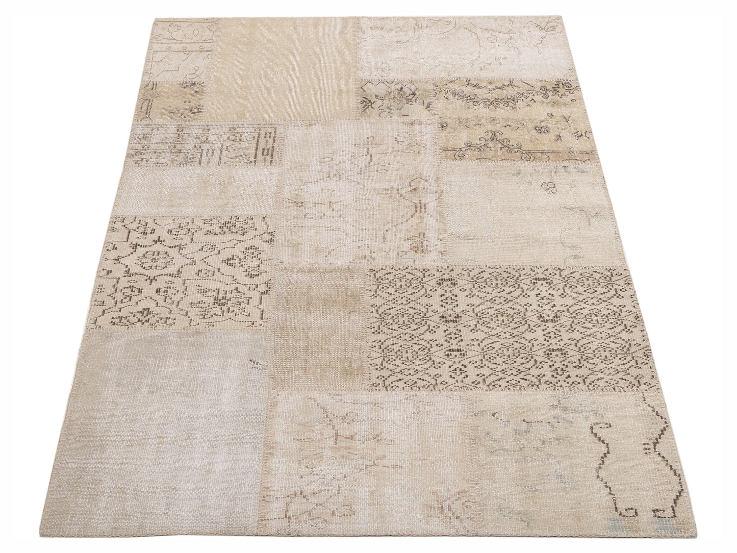 Patchwork Natural 5x8 Hand Knotted Rug