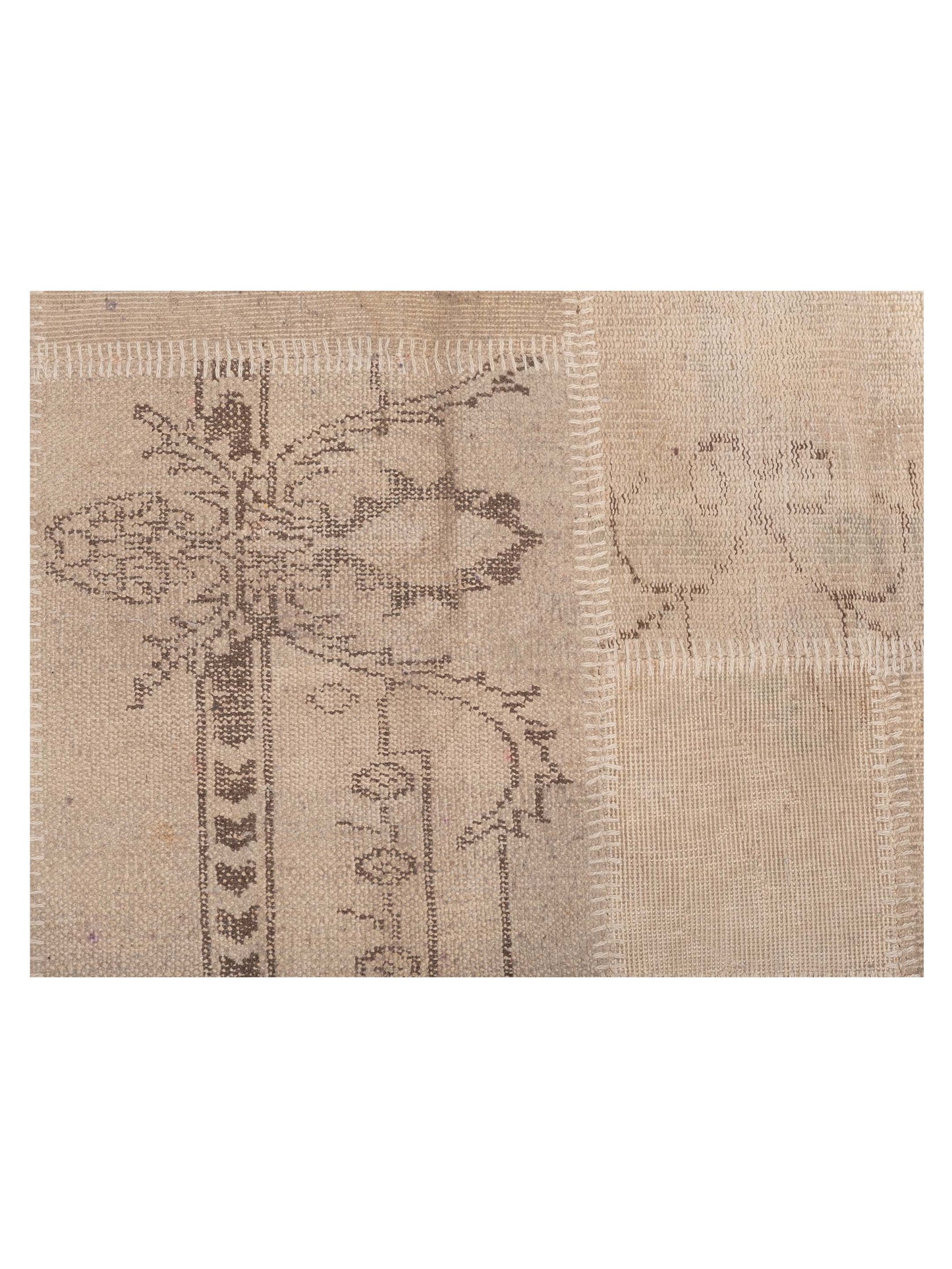 Patchwork Beige 5x8 Hand Knotted Rug
