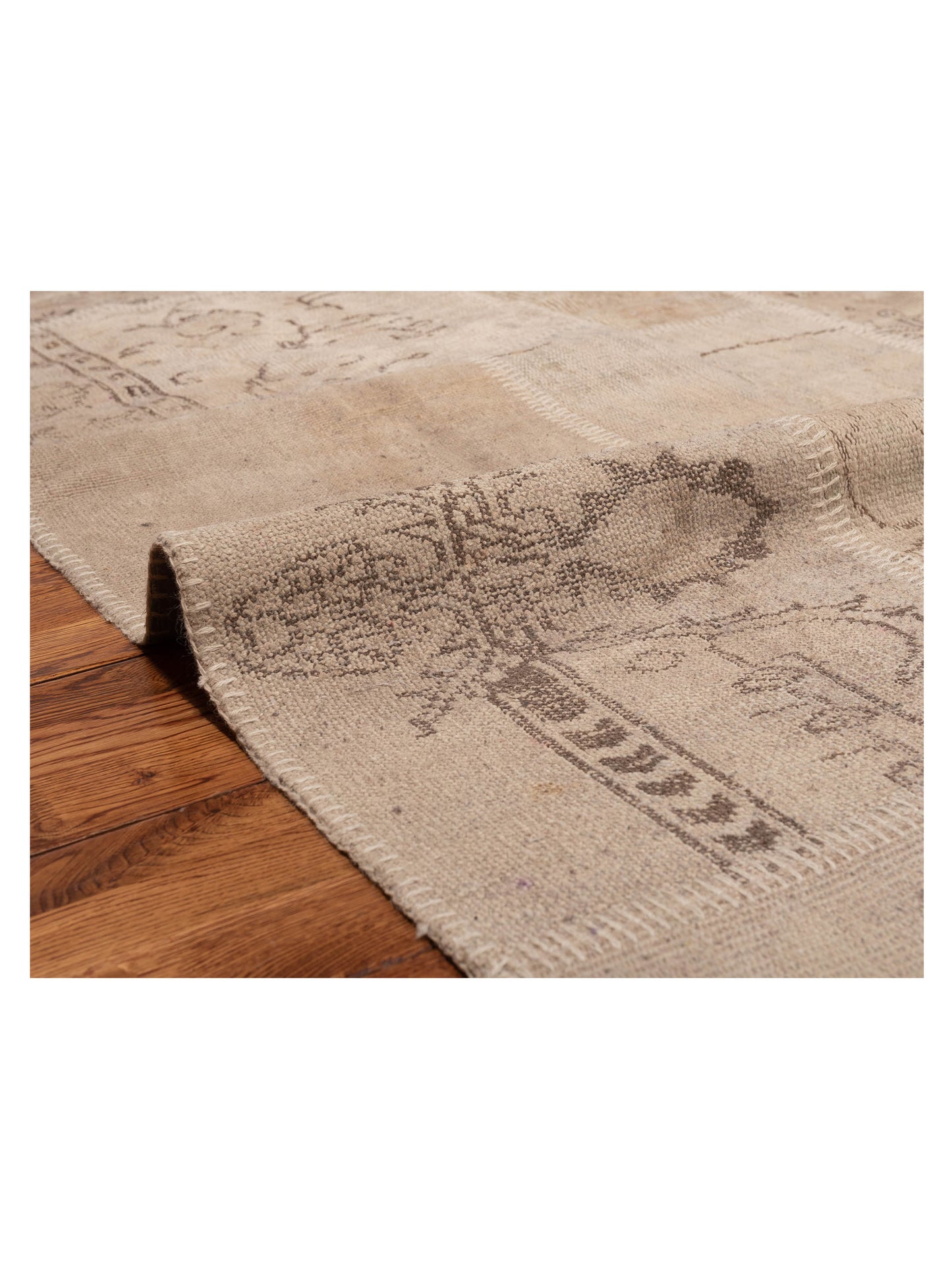 Patchwork Beige 5x8 Hand Knotted Rug