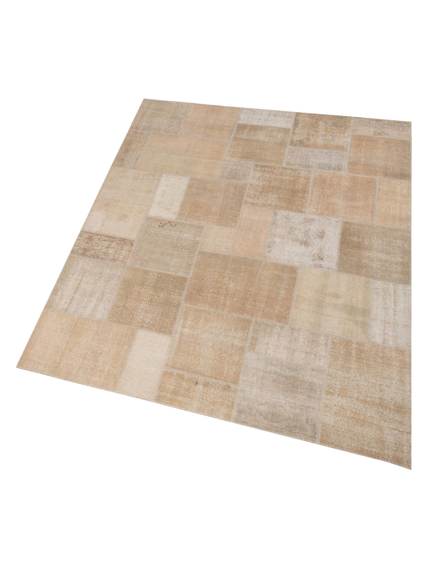 Patchwork Natural 8x10 Hand Knotted Rug