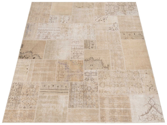 Patchwork Natural 8x10 Hand Knotted Rug