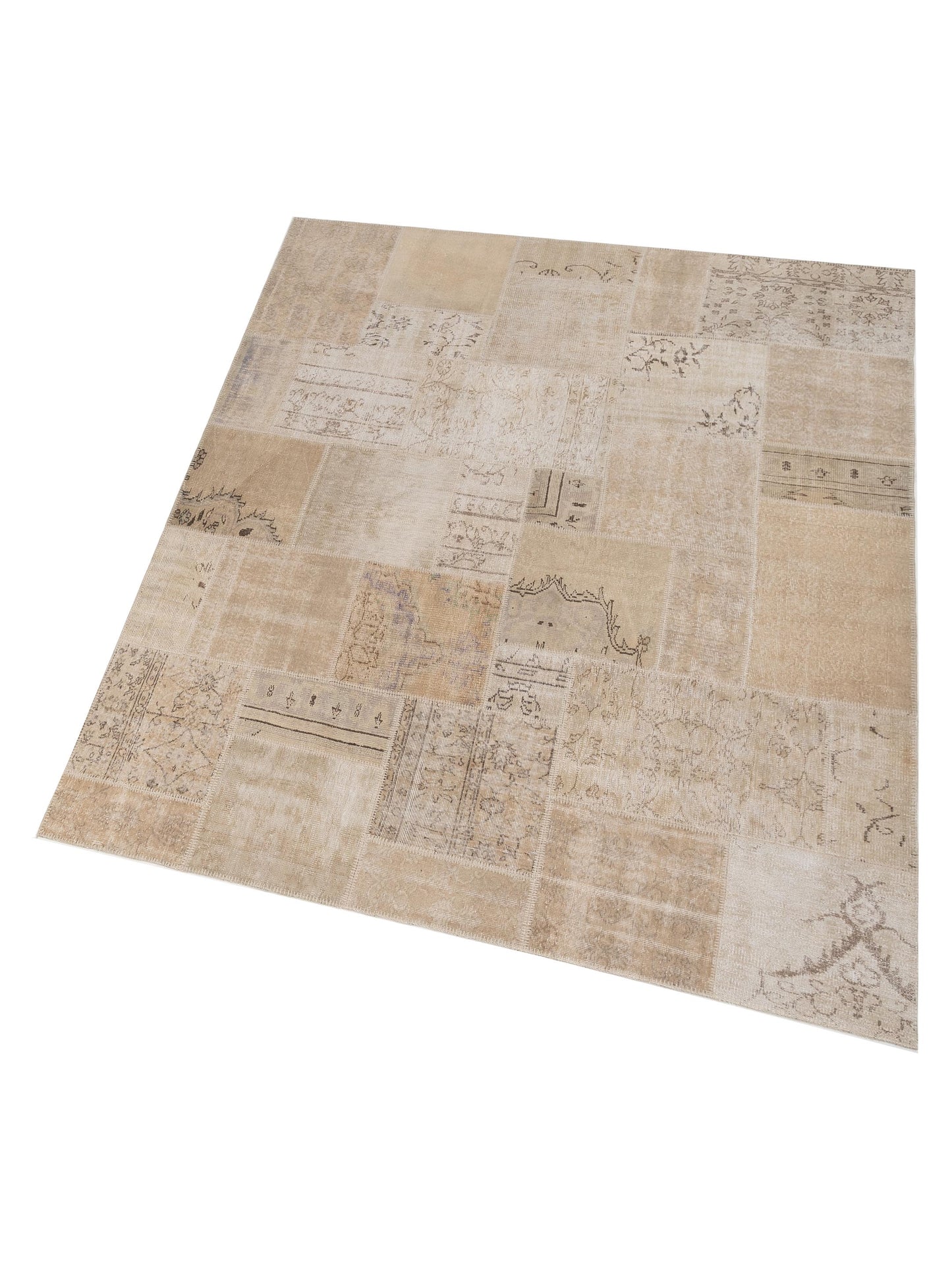 Patchwork Natural 8x10 Hand Knotted Rug