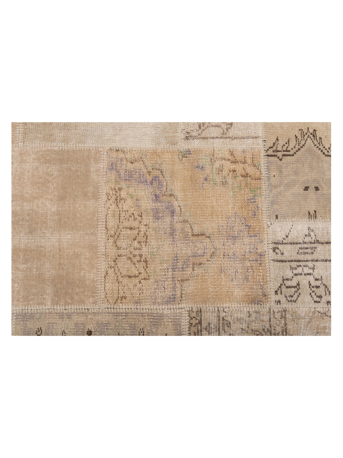 Patchwork Natural 8x10 Hand Knotted Rug