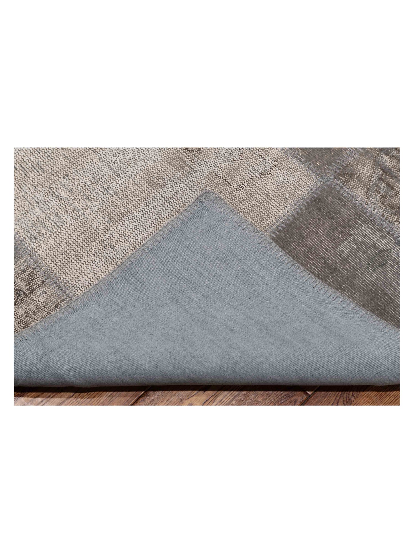 Patchwork Gray 9x12 Hand Knotted Rug