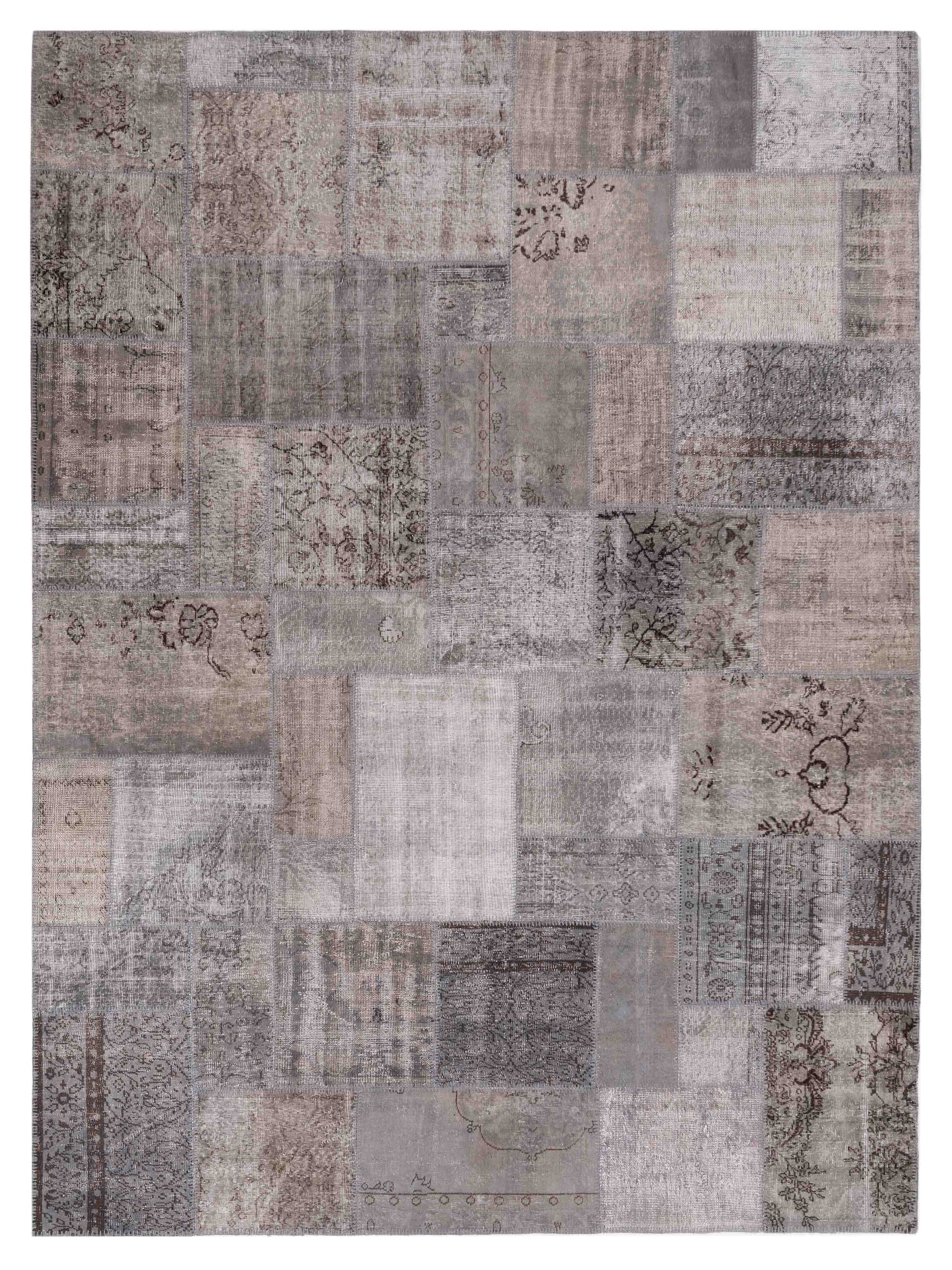 Pasha Turkish Vestige Patchwork  Gray  Contemporary