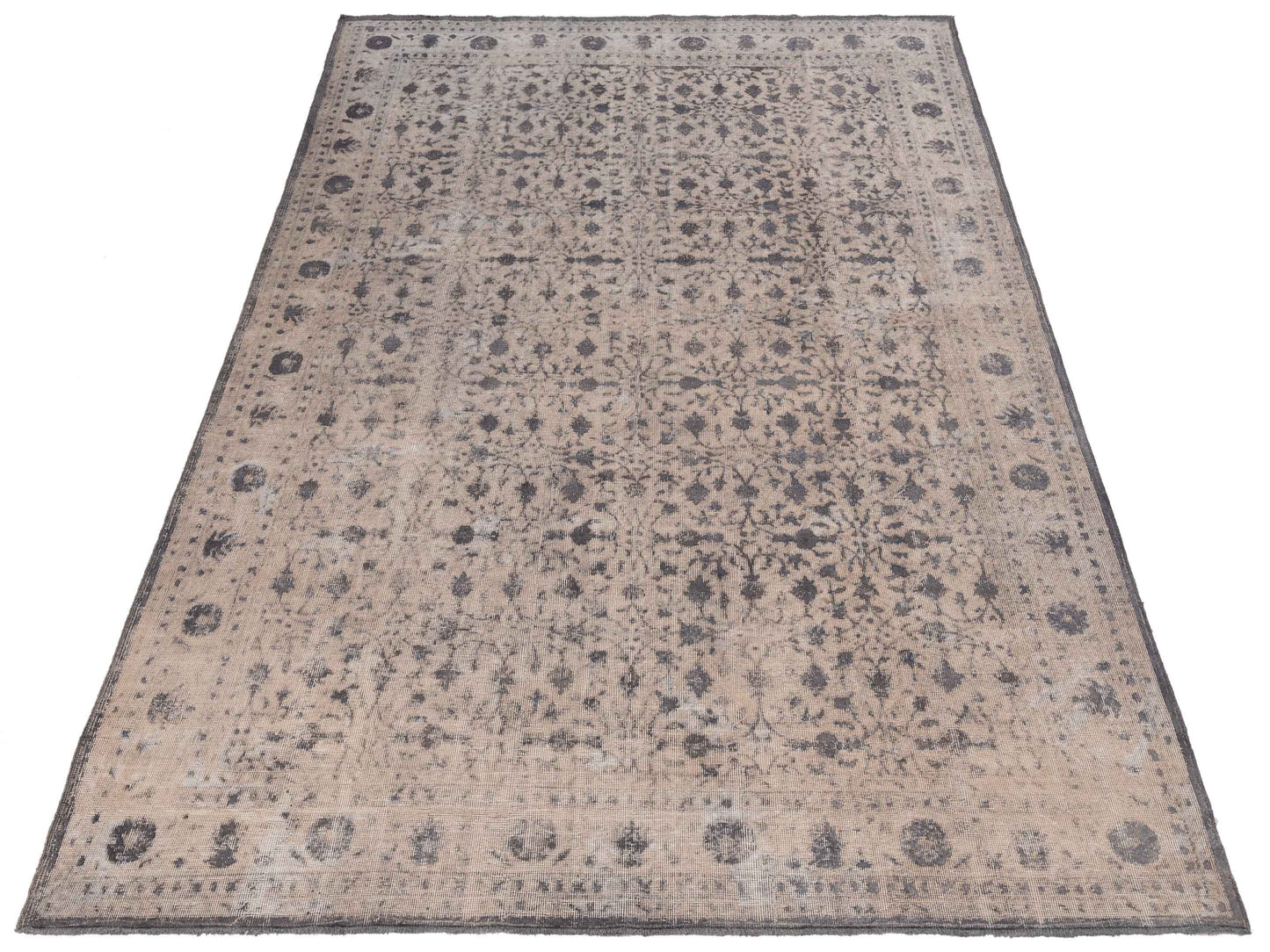 Vintage Silver Gray 8.1x12 Hand Knotted Rug