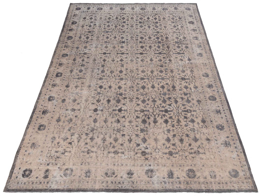 Vintage Silver Gray 8.1x12 Hand Knotted Rug