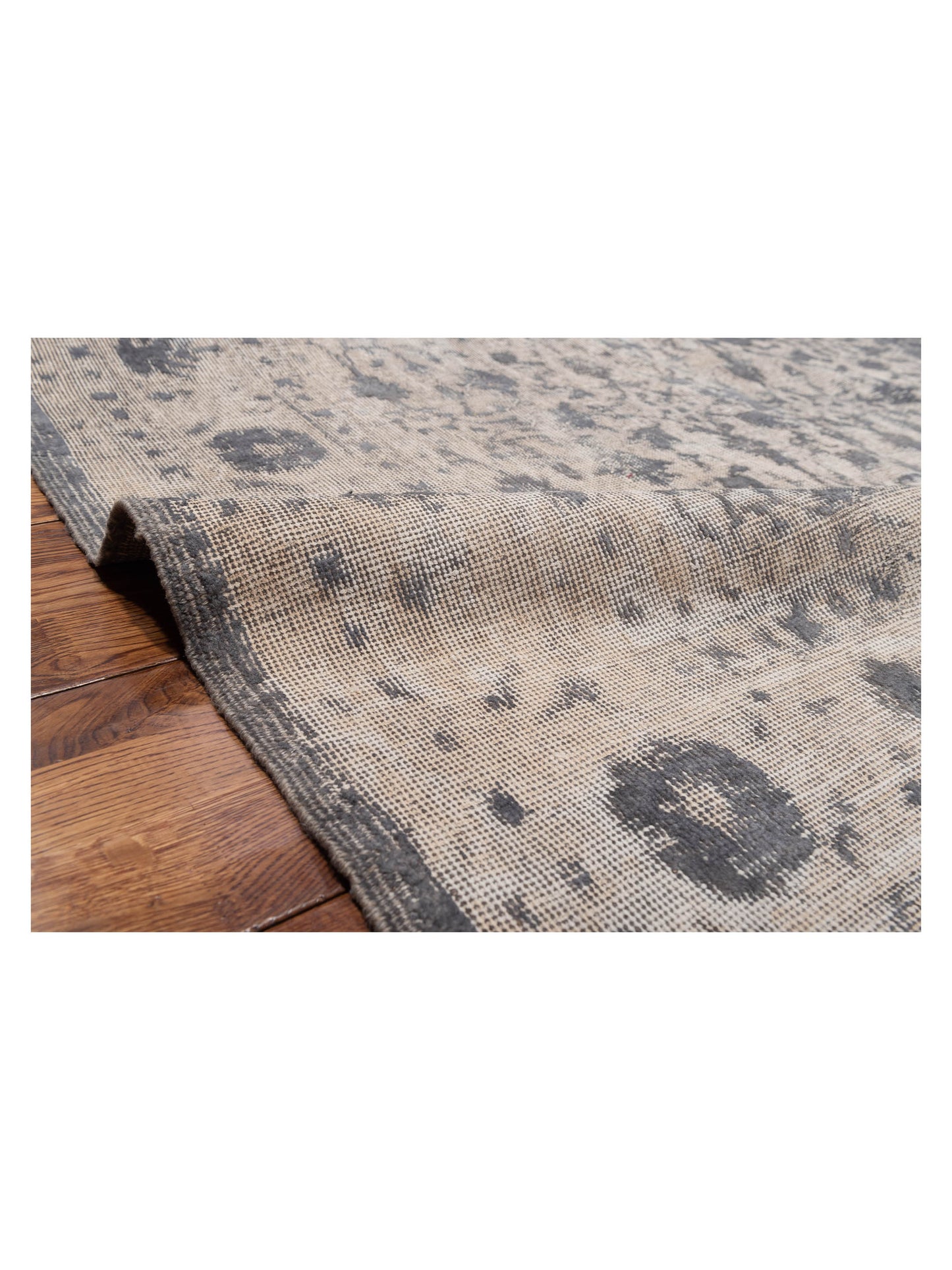 Vintage Silver Gray 8.1x12 Hand Knotted Rug