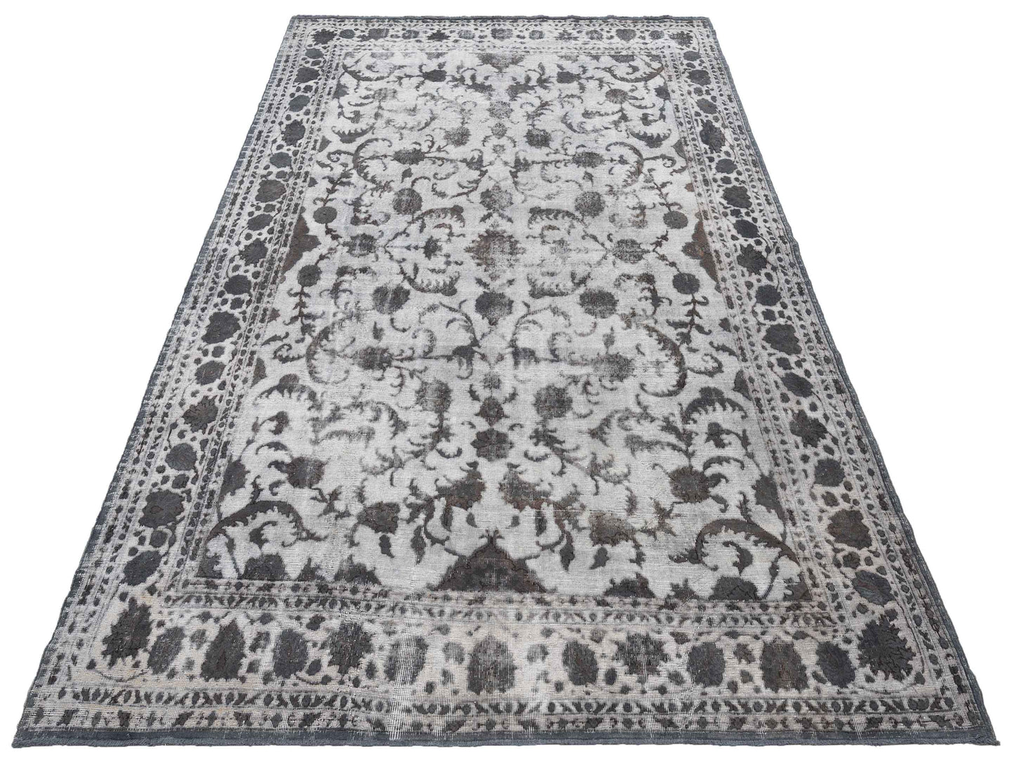 Vintage Silver Gray 8.3x12.9 Hand Knotted Rug