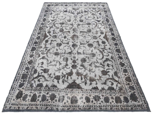 Vintage Silver Gray 8.3x12.9 Hand Knotted Rug