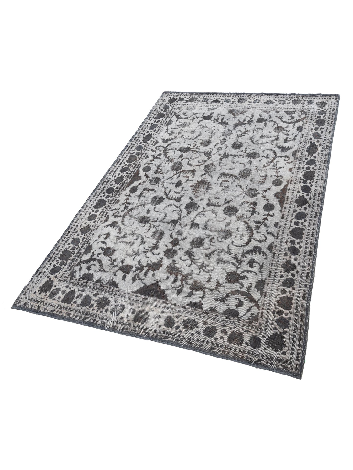 Vintage Silver Gray 8.3x12.9 Hand Knotted Rug