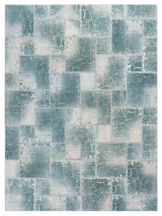 Pasha Turkish Vestige Patchwork  Blue  Contemporary