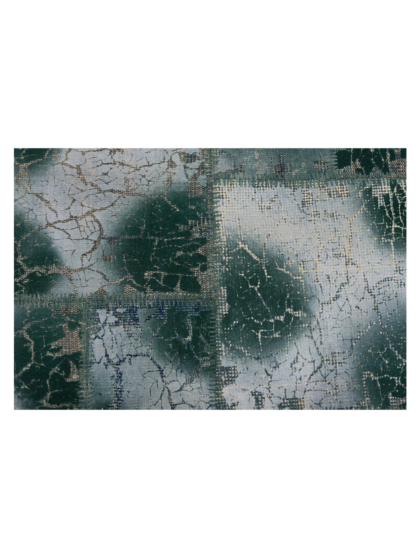 Patchwork Green 8.3x9.10 Hand Knotted Rug